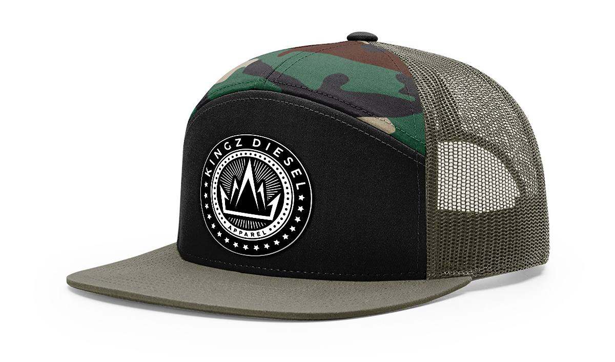 KDS Apparel 7 Panel Suede Patch Hat