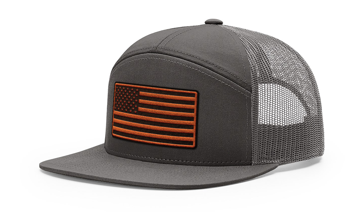 KDS Freedom Flag 7 Panel Leather Patch Hat