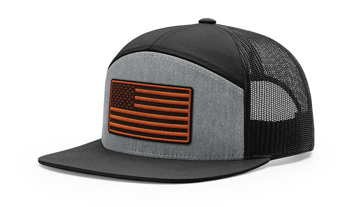 KDS Freedom Flag 7 Panel Leather Patch Hat