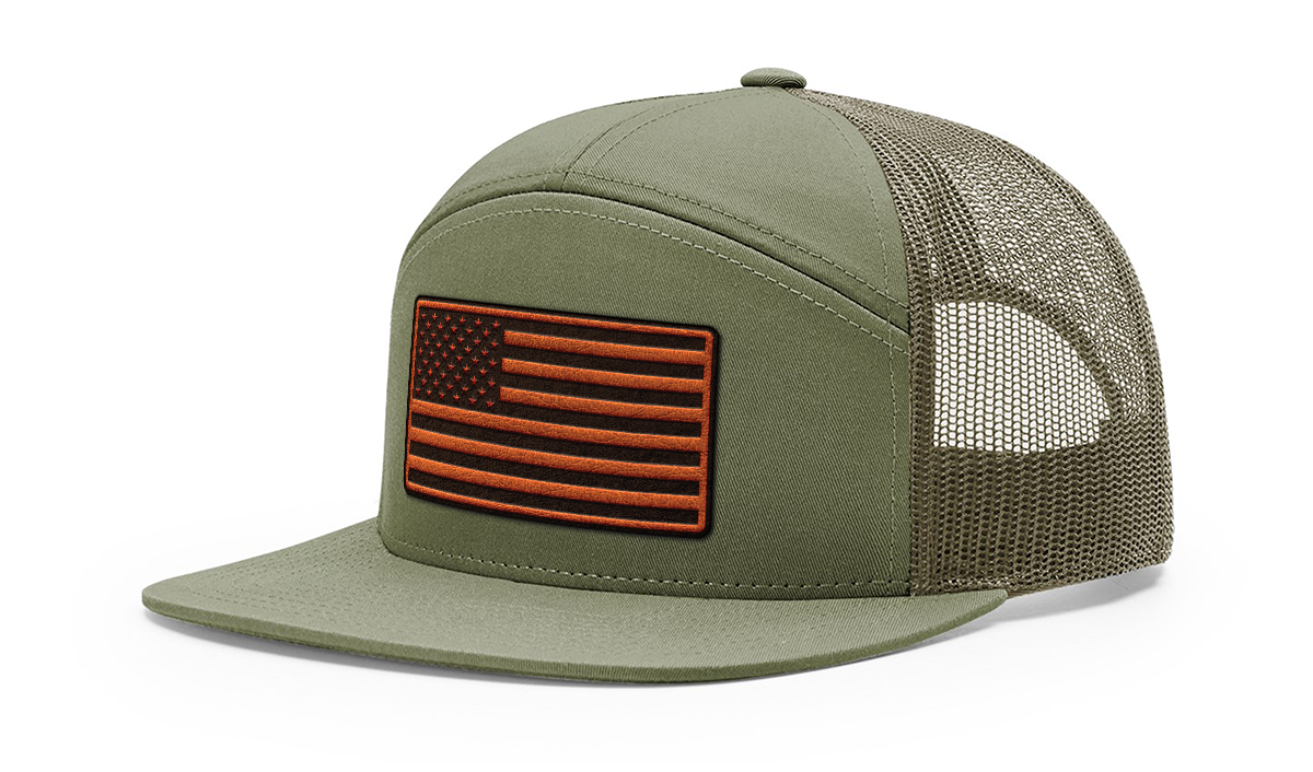 KDS Freedom Flag 7 Panel Leather Patch Hat
