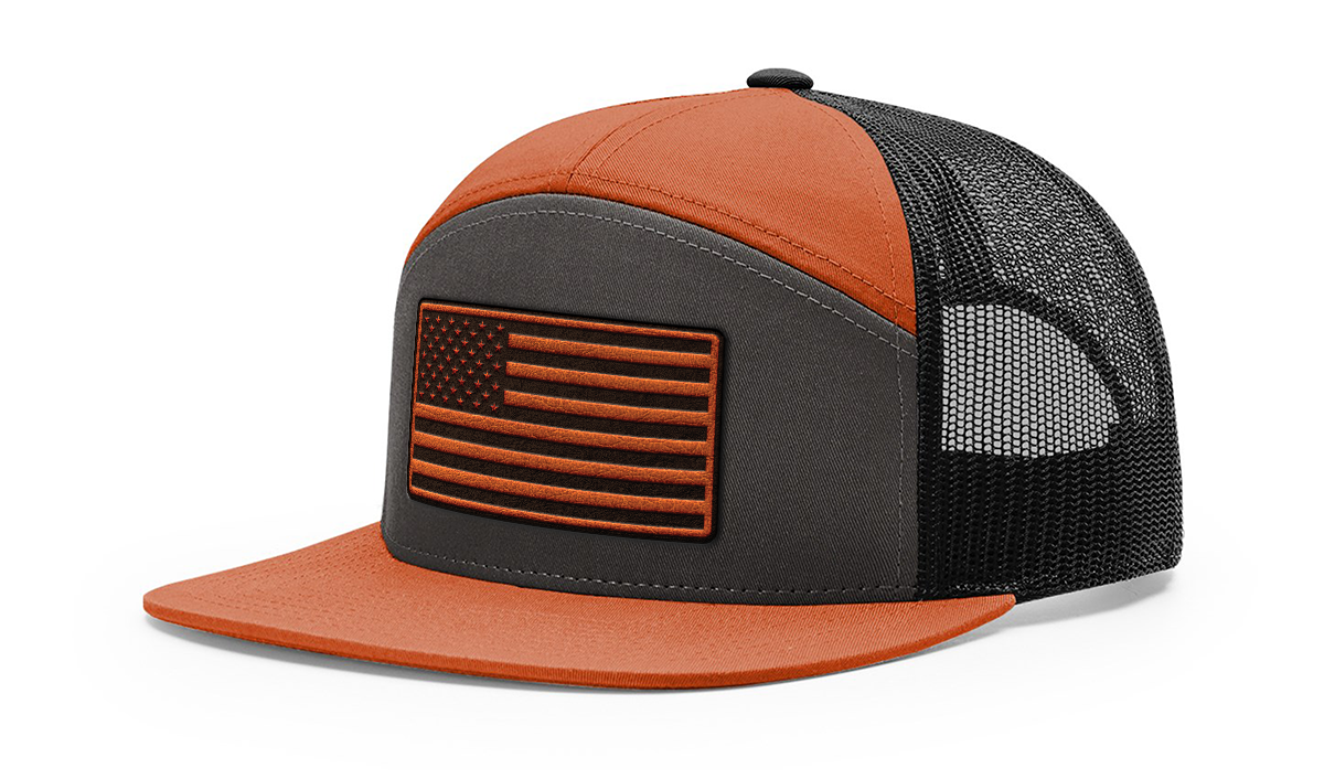 KDS Freedom Flag 7 Panel Leather Patch Hat