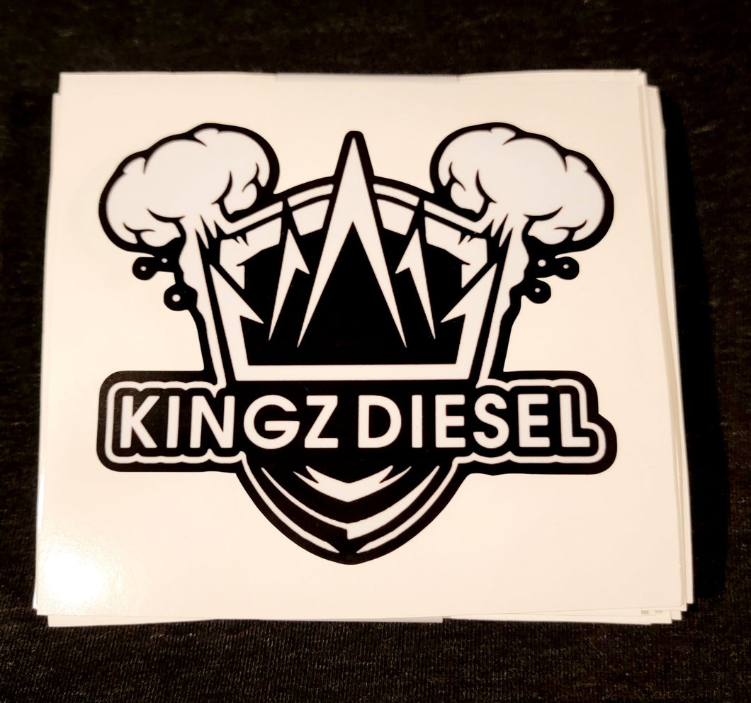 Kingz Diesel 5x5 Decal Black & White
