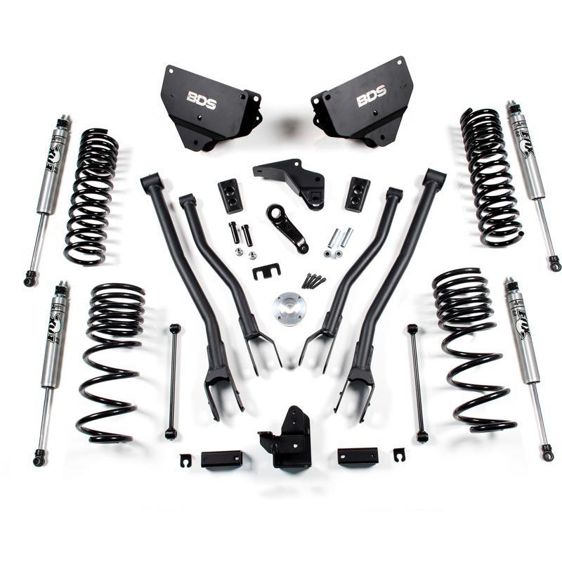 BDS SUSPENSION 4" 4-LINK LIFT KIT 2500 Model With Factory Coil Springs + Fox Shocks