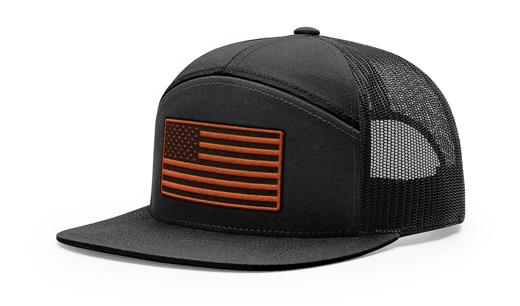 KDS Freedom Flag 7 Panel Leather Patch Hat